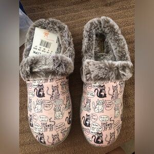 Skechers Bobs Pink Cuddle Kitties Cat Mule Slippers, Size 8, NIB